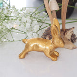 Gold Cast Iron Running Bunny - Holistic Habitat 