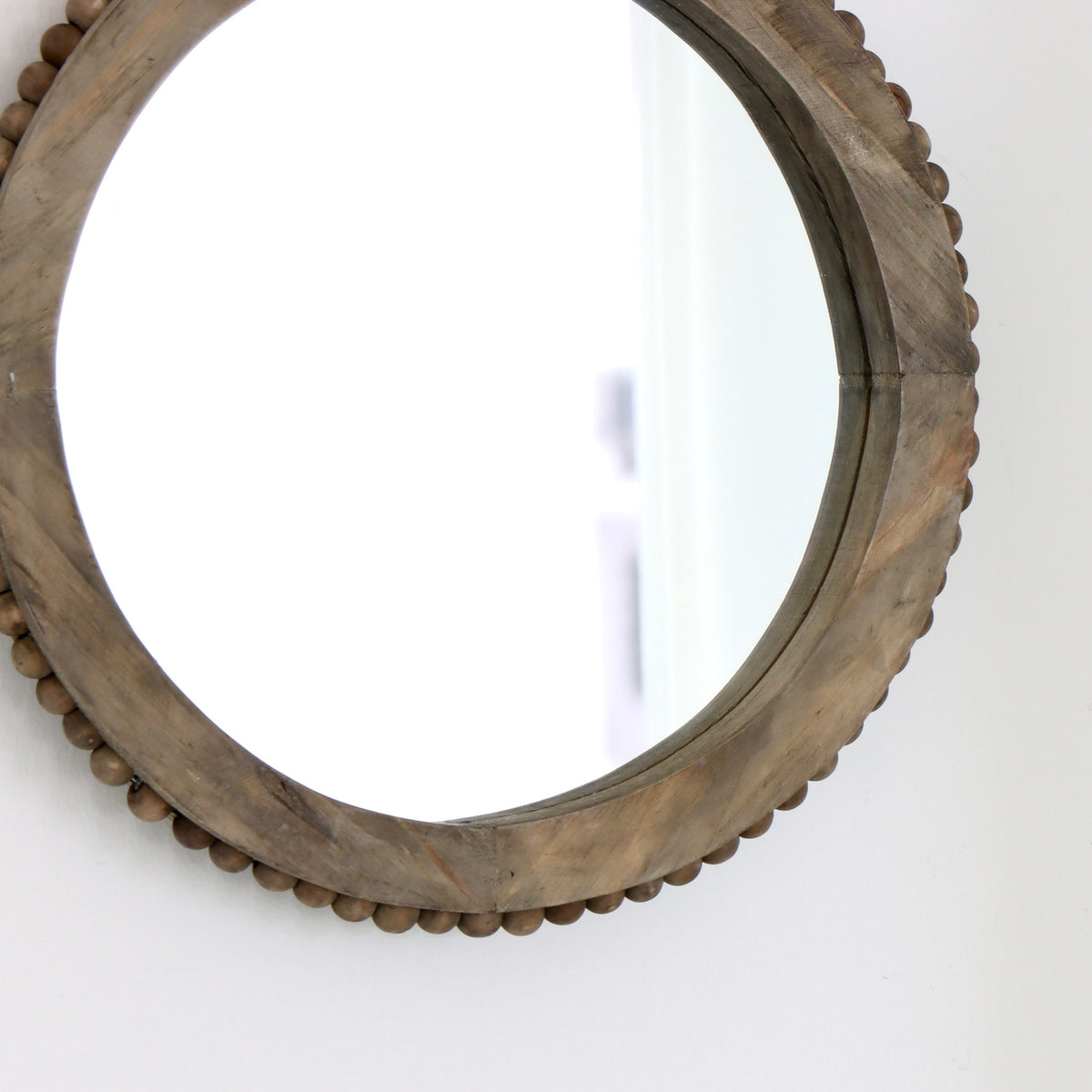 Marlo Beaded Wooden Loop Mirror - Holistic Habitat 
