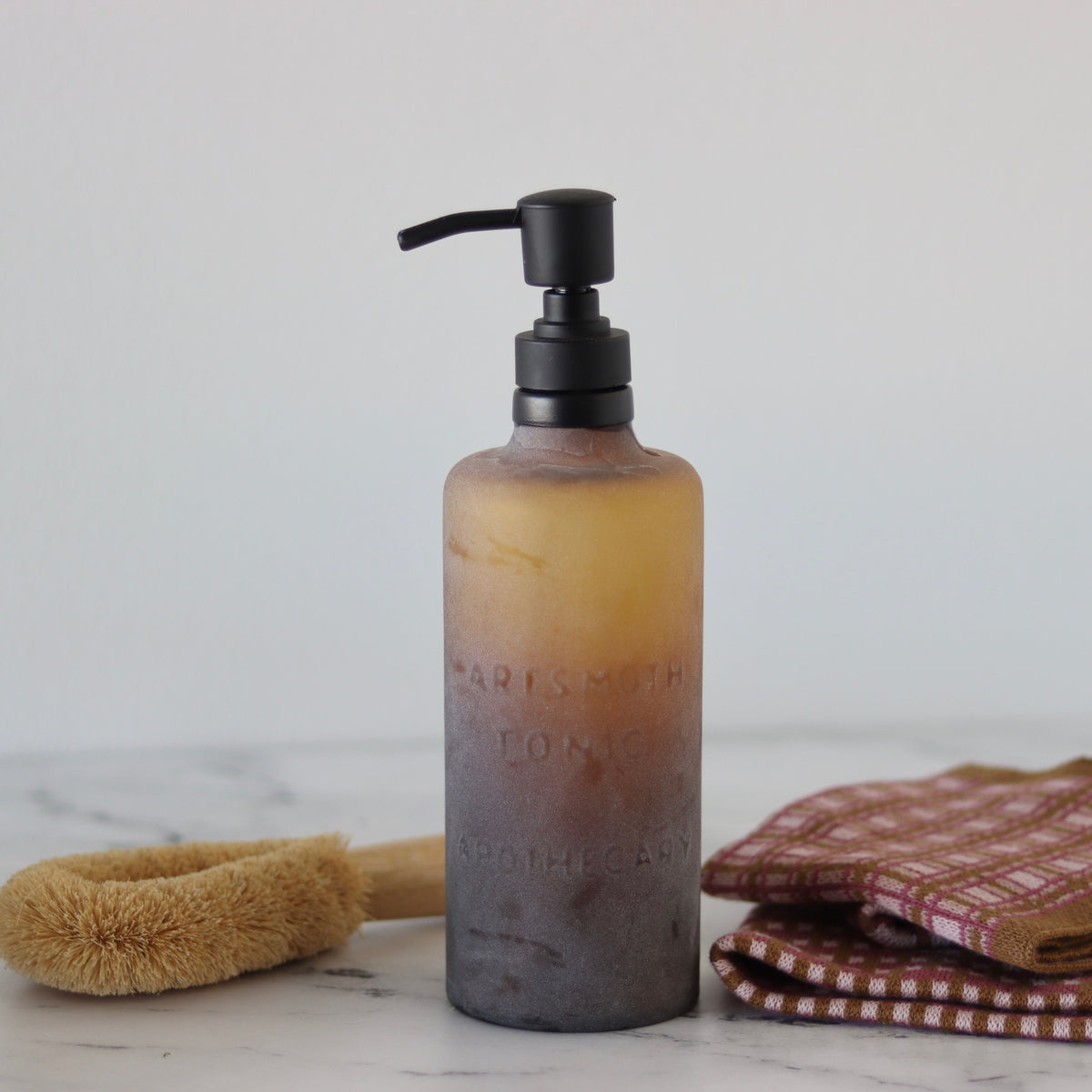 Frosted Amber Apothecary Soap Dispenser - Holistic Habitat 