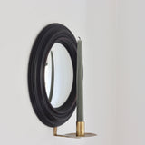 Round Convex Mirror With Candlestick - Holistic Habitat 