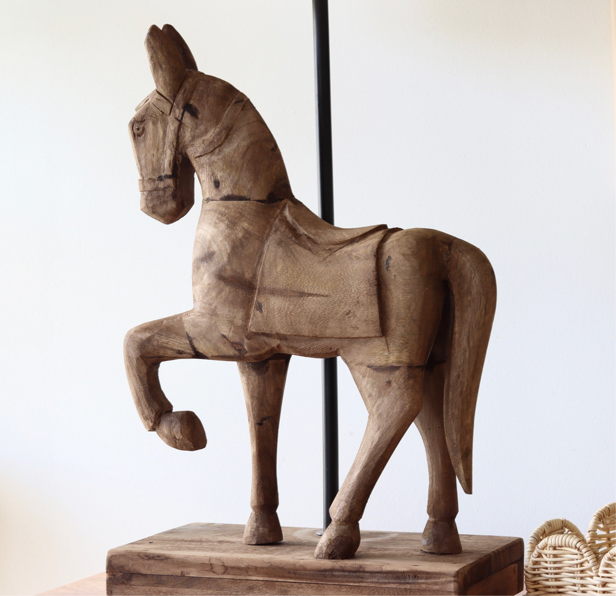 Trotting Horse Wooden Lamp