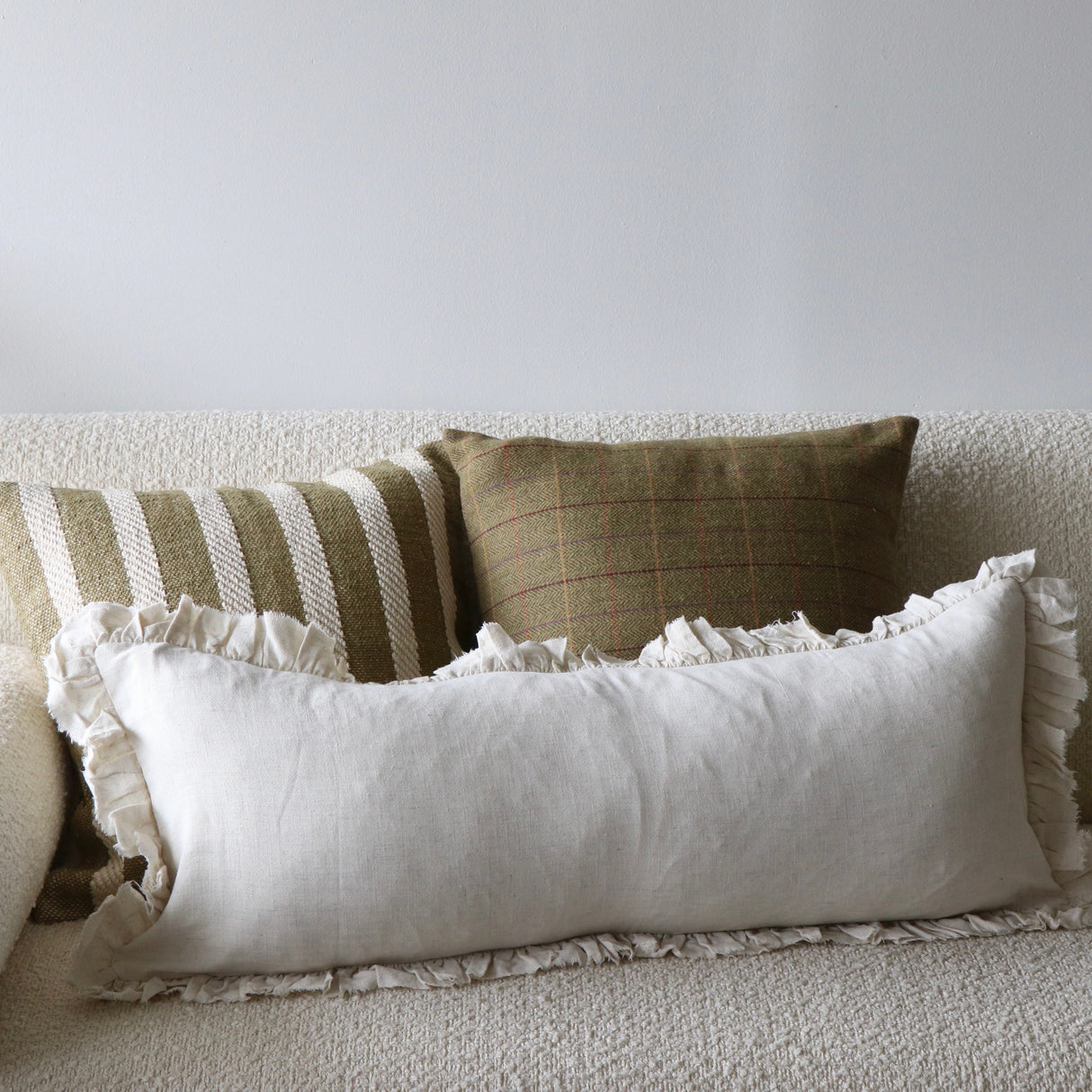 Riadah Olive & Cream Rope Pillow Cover