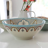 Anthea Multi Hand-Painted Stoneware Serving Bowl - Holistic Habitat 