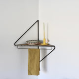 Intersection Metal and Wood Corner Shelf - Holistic Habitat 