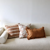 Sienna Flora Rust Cotton Pillow Cover