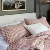 LIN VICHY BRIQUE Gingham Linen Duvet Cover - Queen - Holistic Habitat 