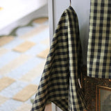 Olive Green Gingham Kitchen Dish Towels - Set of 2