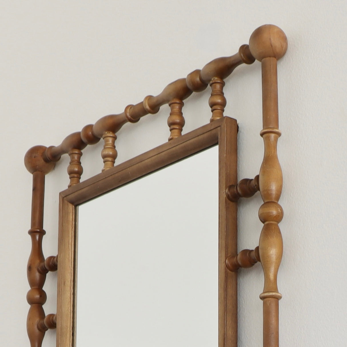 Folk Art Spindle Mirror - Holistic Habitat 