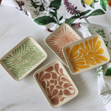 Groovy Vines Hand Painted Stoneware Plates - Set of 4 - Holistic Habitat 