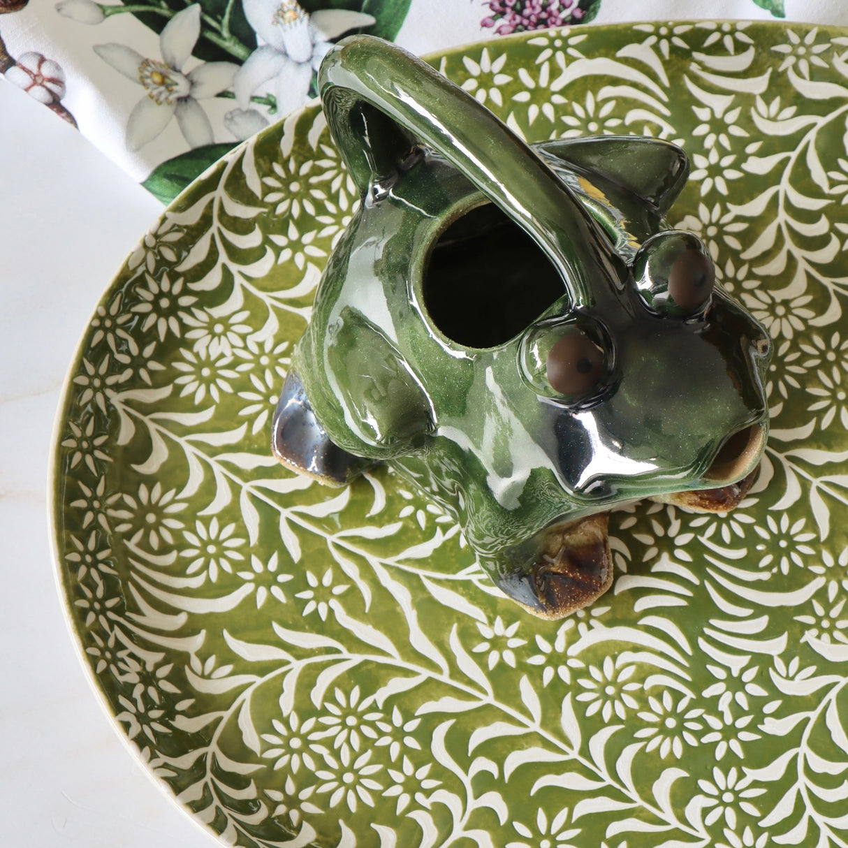 Kissed Frog Stoneware Pitcher - Holistic Habitat 