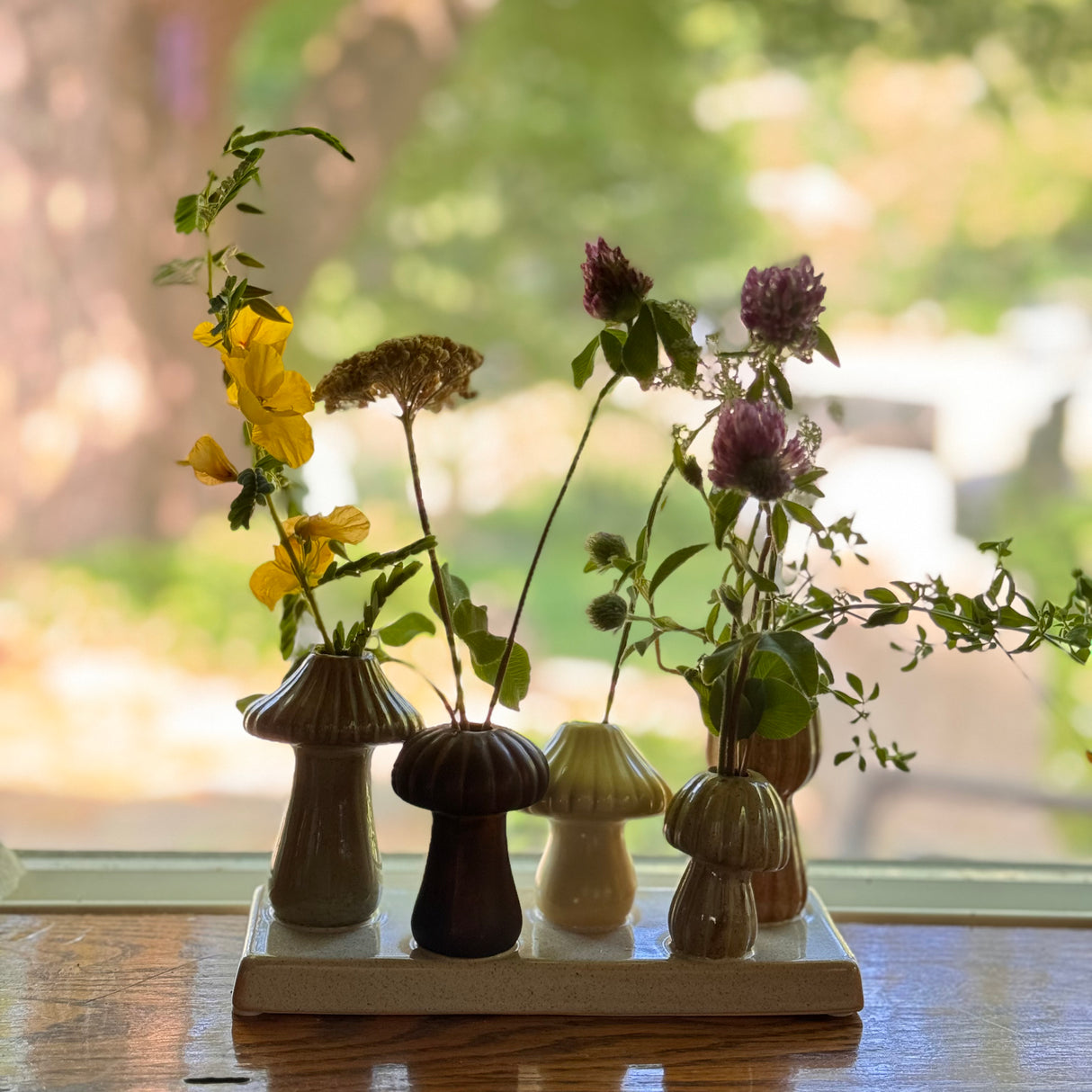 Mushroom Forest Stoneware Vase