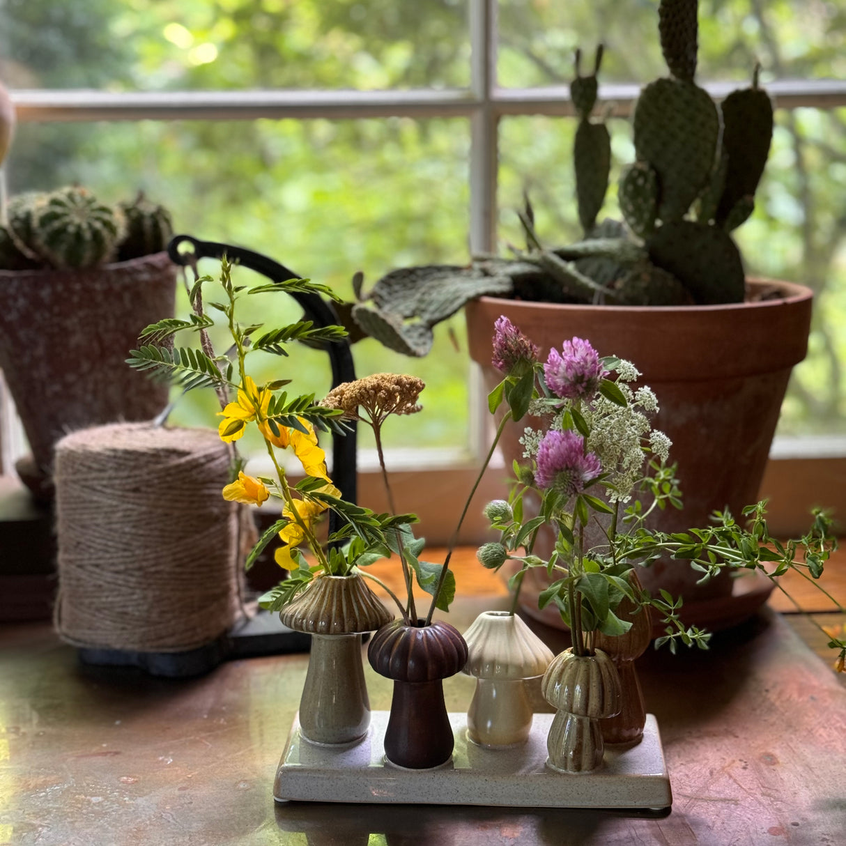 Mushroom Forest Stoneware Vase