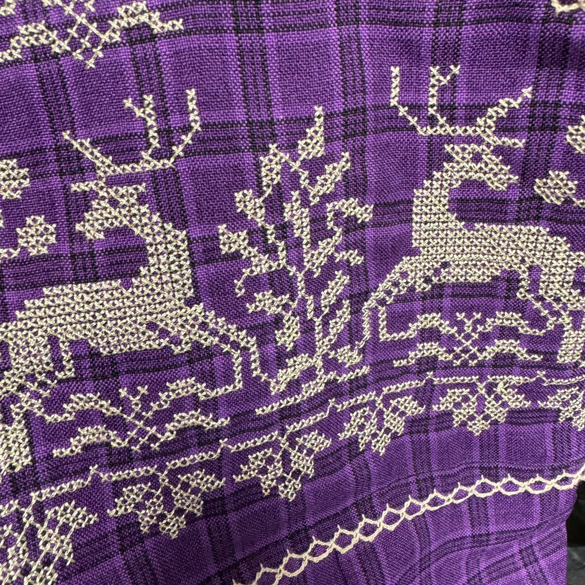 Pátzcuaro Purple Embroidered Deer Apron/ Housecoat - Holistic Habitat 