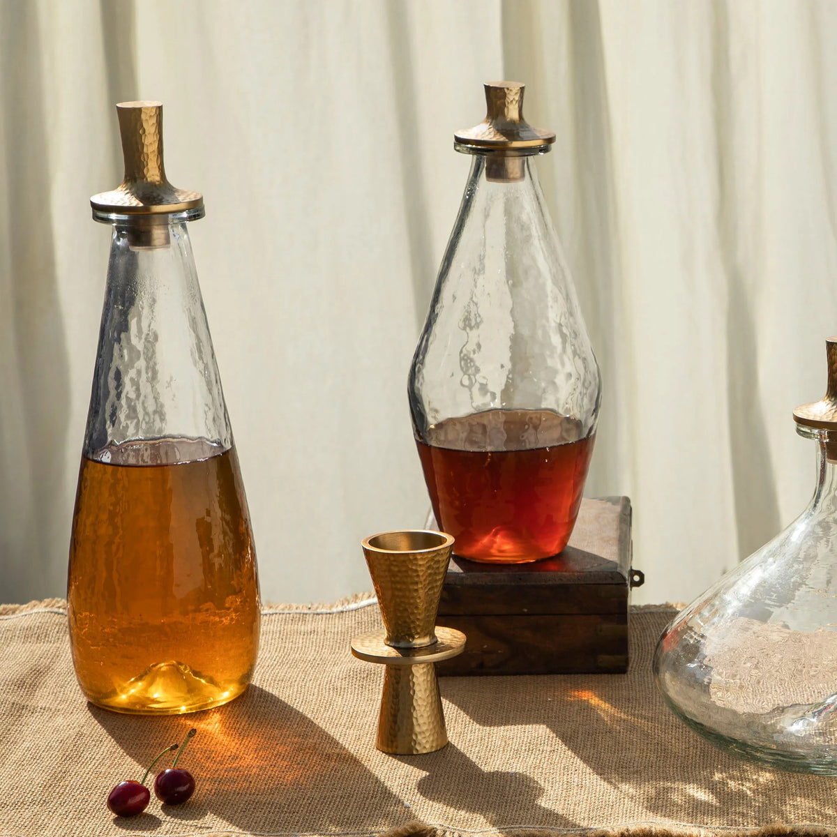 Pebbled Decanter Bottle with Stopper - Tall - Holistic Habitat 