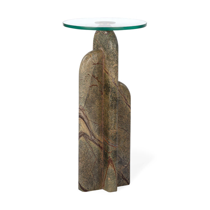 Deco Arches Green Marble Drink Table - Holistic Habitat 