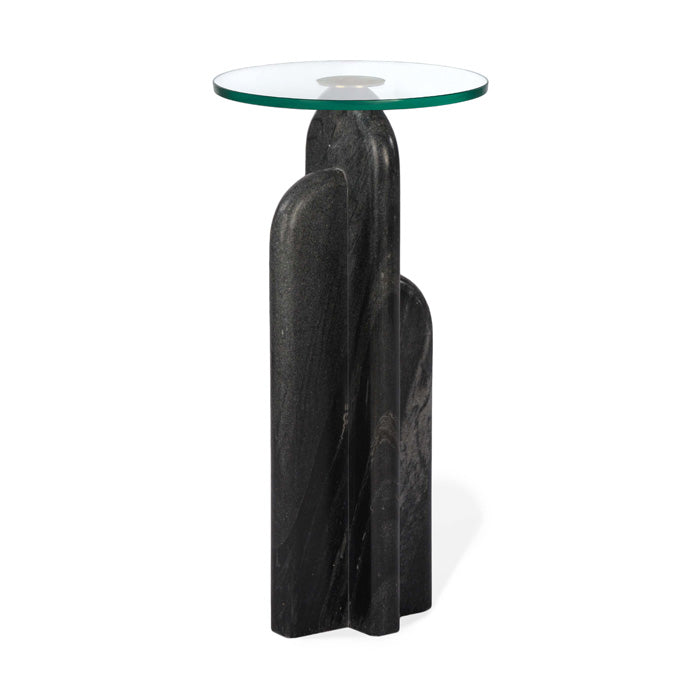 Deco Arches Black Marble Drink Table - Holistic Habitat 