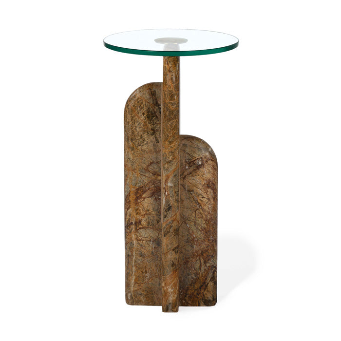 Deco Arches Brown Marble Drink Table - Holistic Habitat 