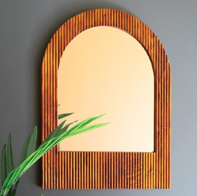 Tambour Mango Wood Framed Mirror