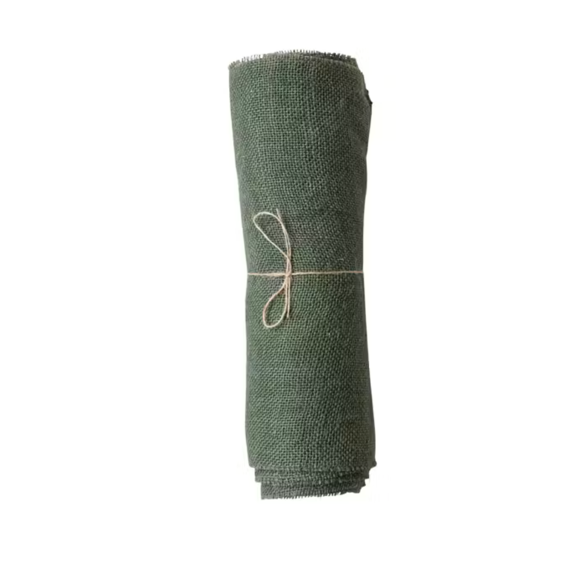 Winter Green Woven Torn Jute Fabric Roll Runner- 6 Yards