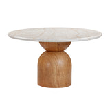 Camila Travertine Concrete Indoor / Outdoor Dining Table