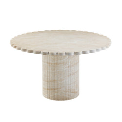 Bloom Travertine Indoor/Outdoor Dining Table - Holistic Habitat 