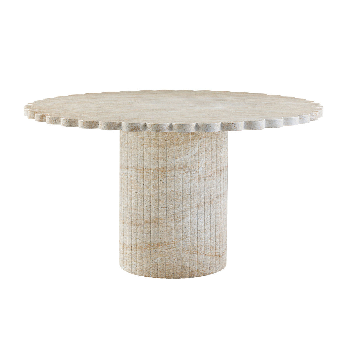 Bloom Travertine Indoor/Outdoor Dining Table - Holistic Habitat 