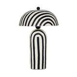 Malori Black Striped Papier Mache Table Lamp - Holistic Habitat 