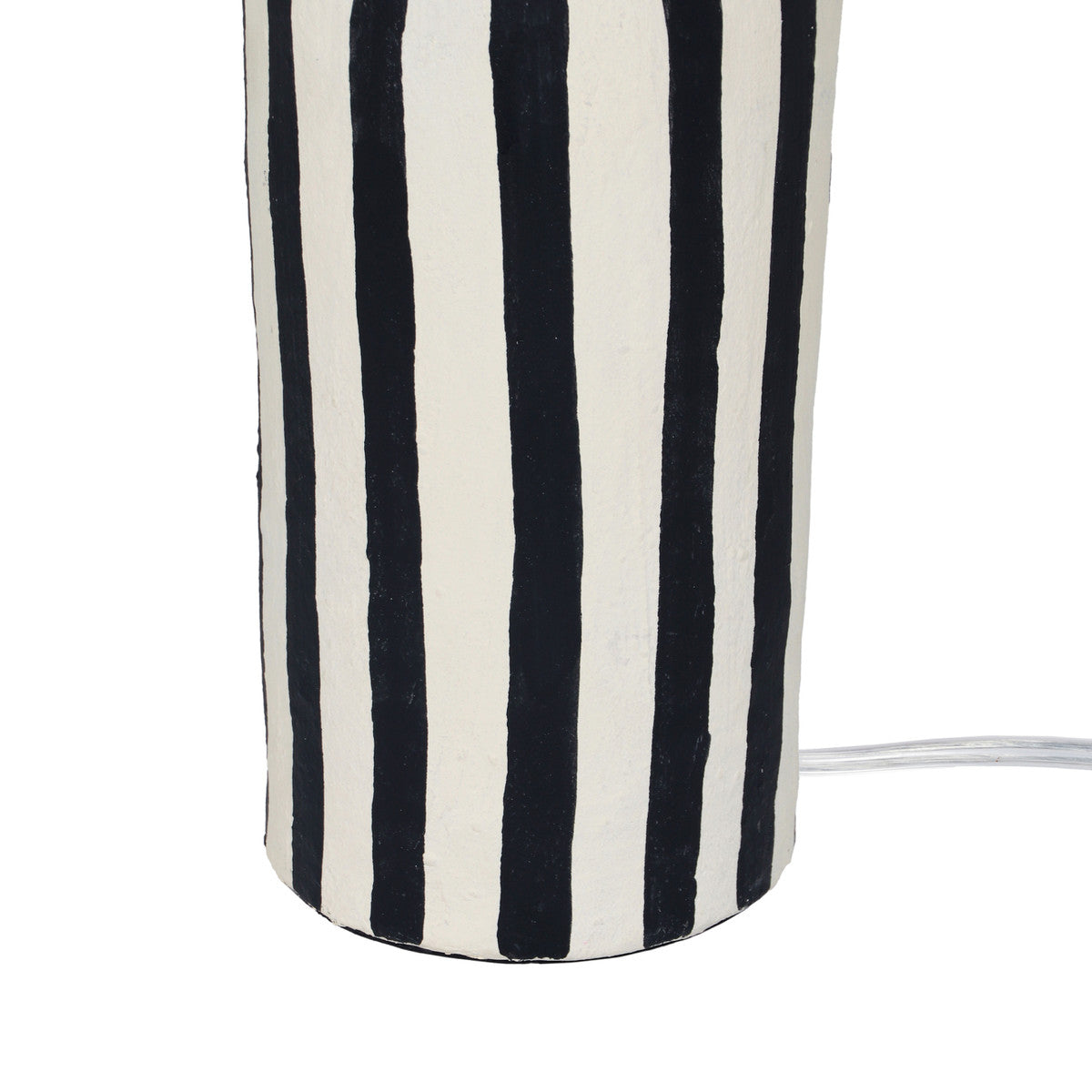 Malori Black Striped Papier Mache Table Lamp - Holistic Habitat 