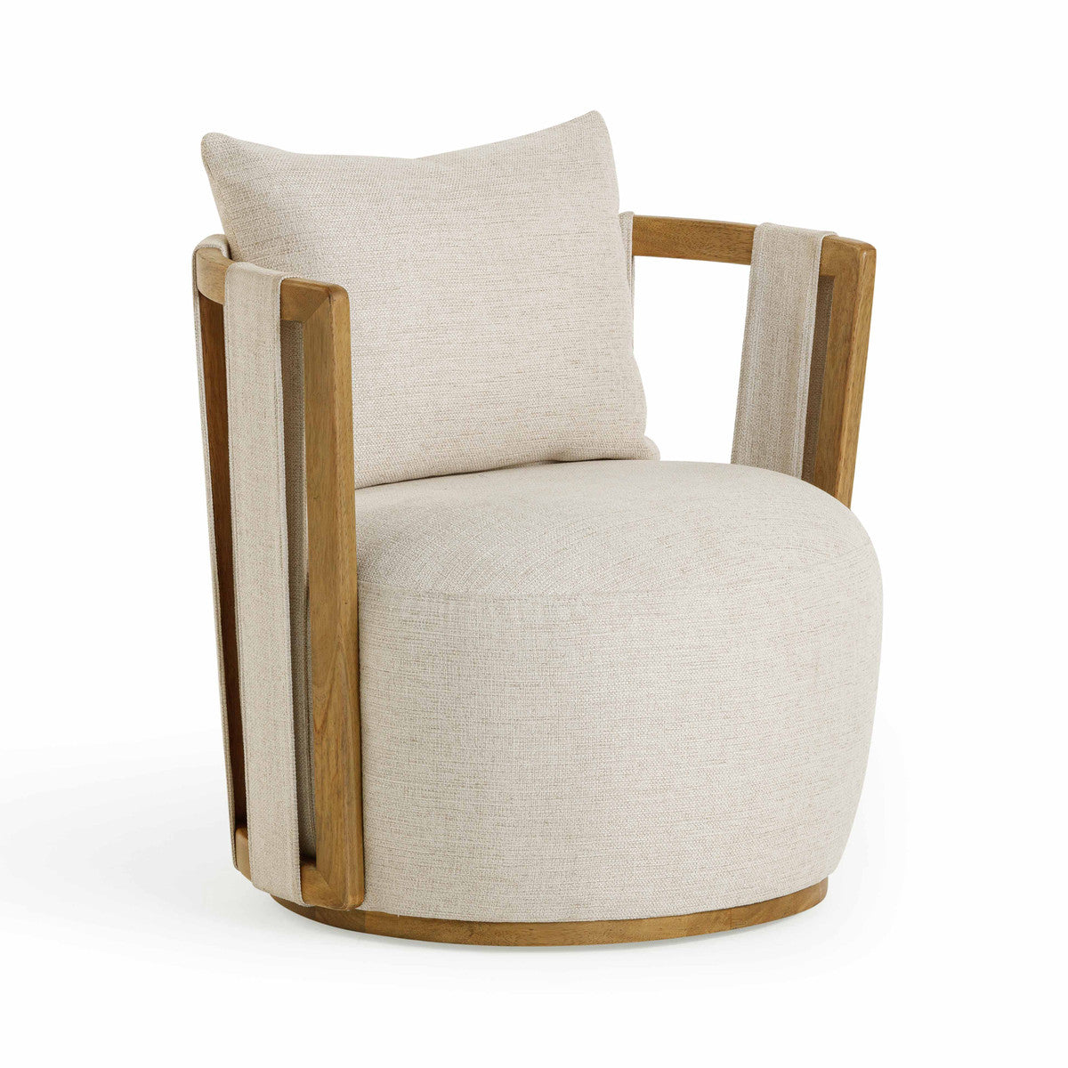 Hira Sand Textured Weave Swivel Chair