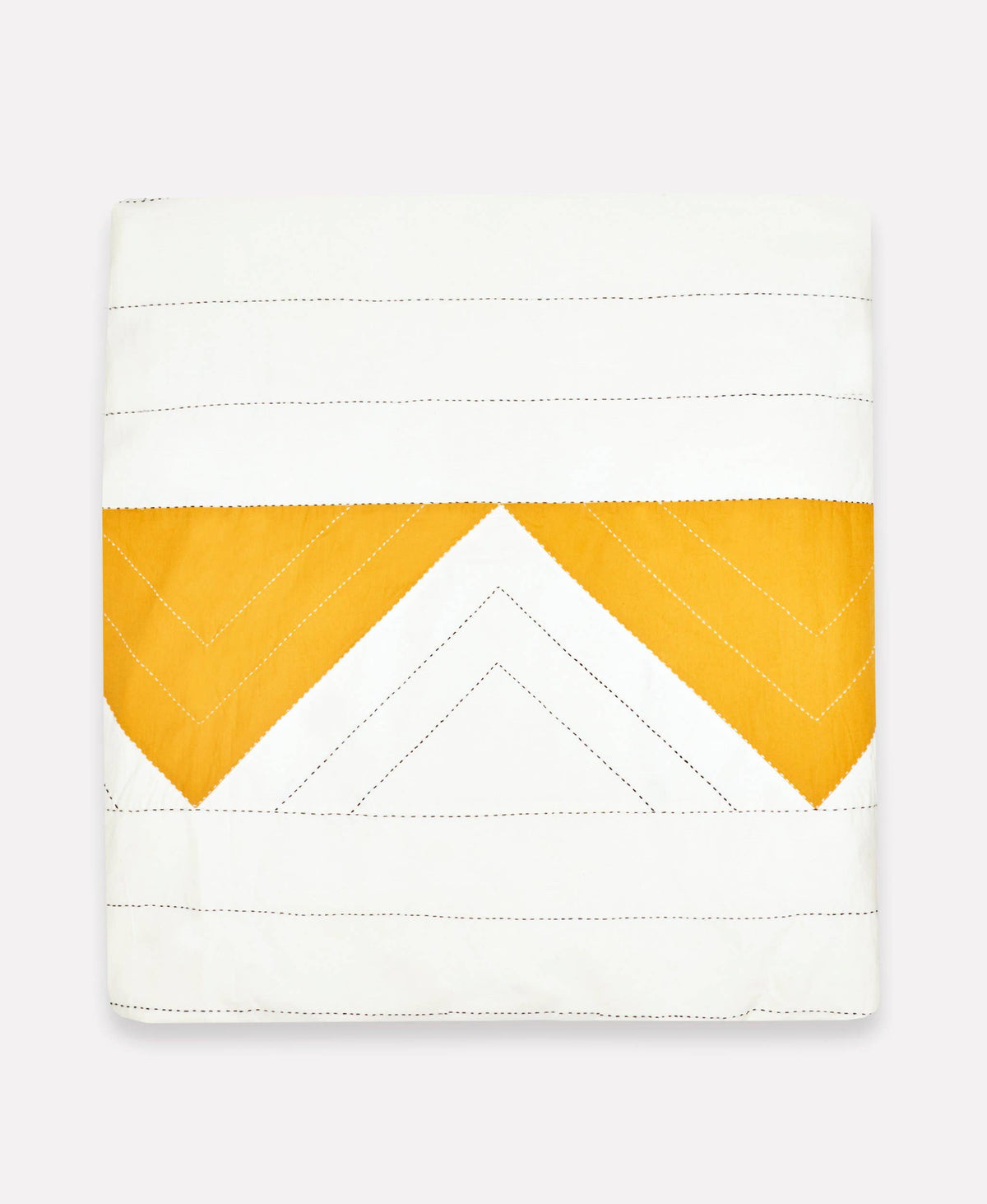 Triangle Duvet Cover - Mustard: Queen - Holistic Habitat 