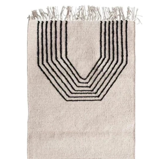 Keshet Woven Wool Blend Rug with Fringe - 2x4 - Holistic Habitat 