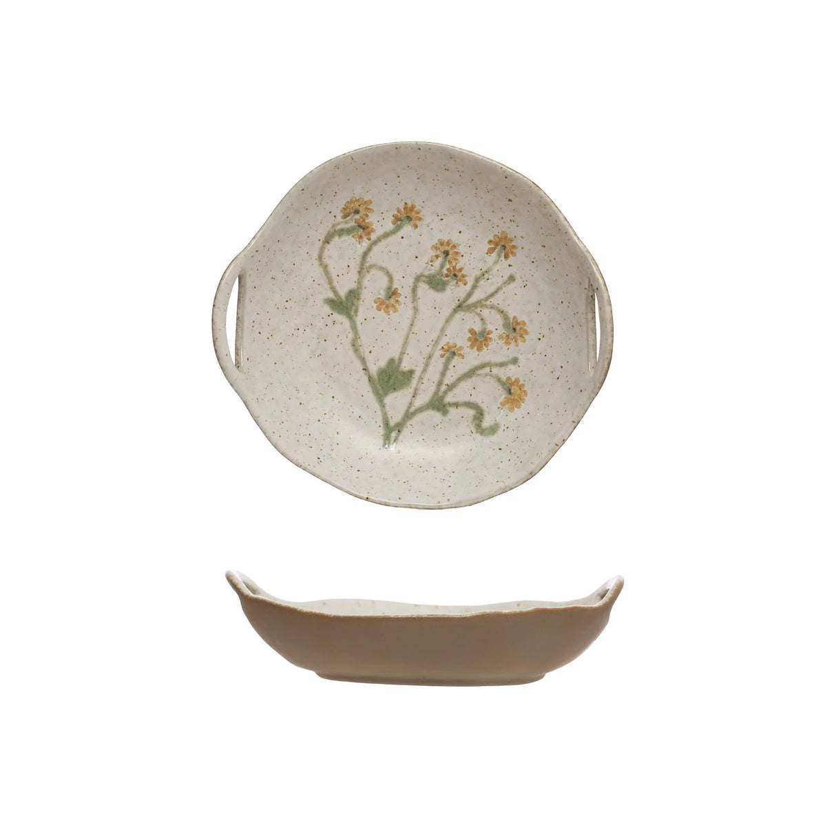 Forsythia Hand Painted Stoneware Bowl - Holistic Habitat 