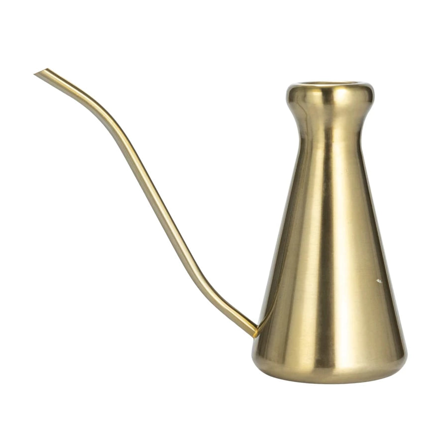 Everly Brass Finish Stainless Steel Watering Can - Holistic Habitat 