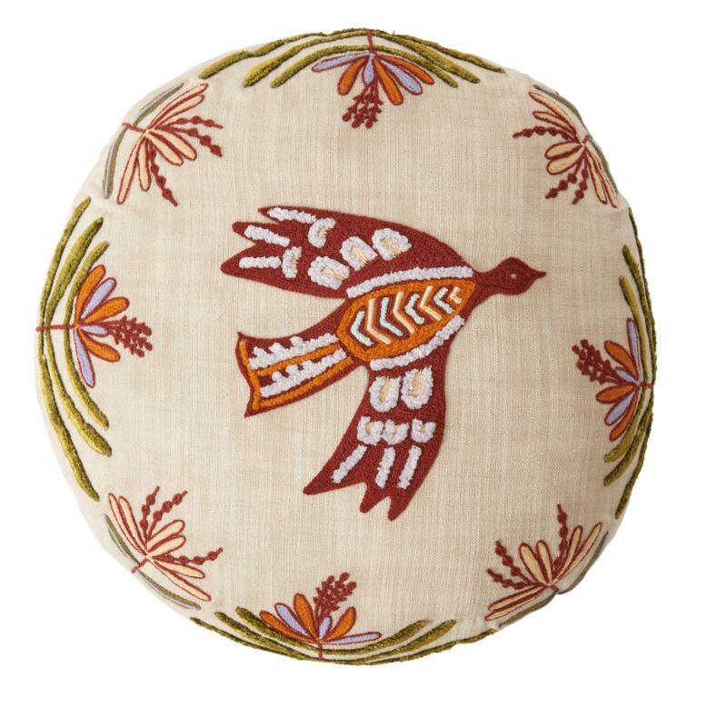 Andalusia Round Embroidered Pillow - Holistic Habitat 