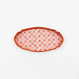 BLOCK PRINTED  VICTORIAN DESK TRAY SPRING BLOOM ORANGE - Holistic Habitat 