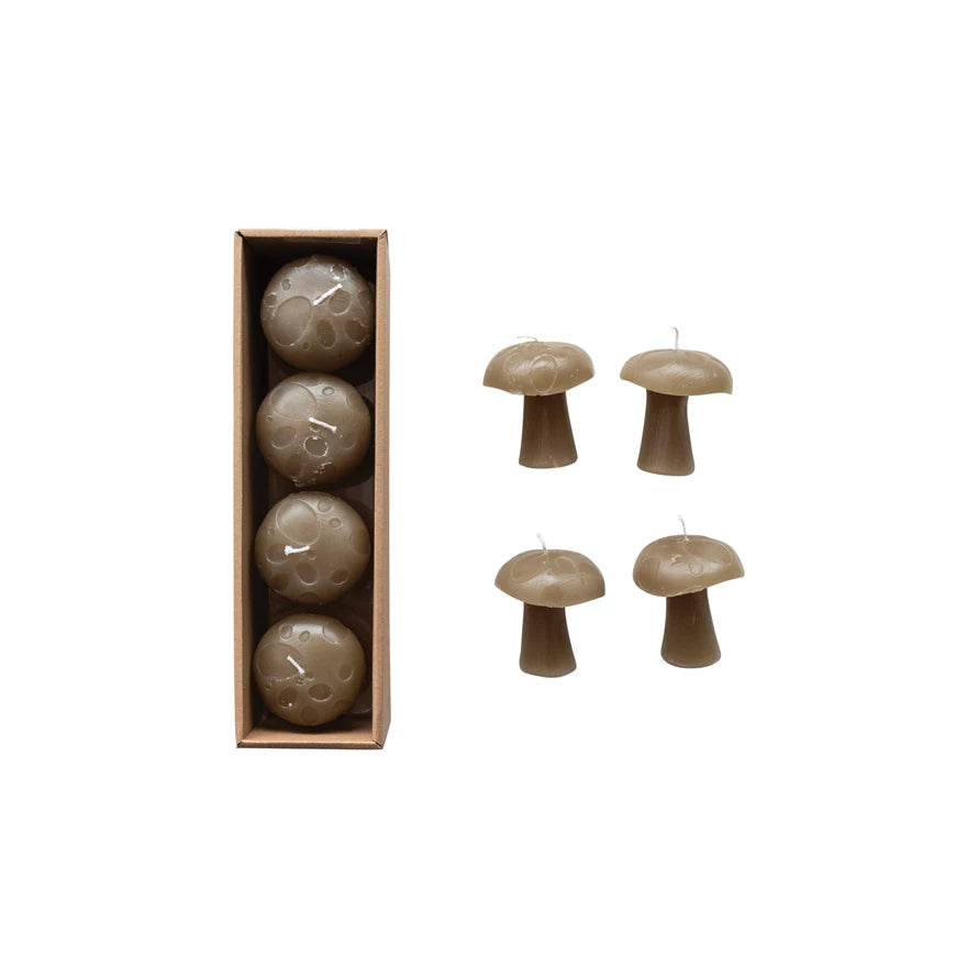 Olive Mushroom Candles - Set of 4 - Holistic Habitat 