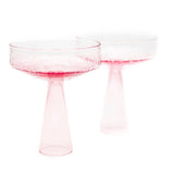 Coupe Claude, pink, set of 2: Glass - Holistic Habitat 