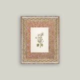 Daisies on Pattern Framed Antique Art: 8x10