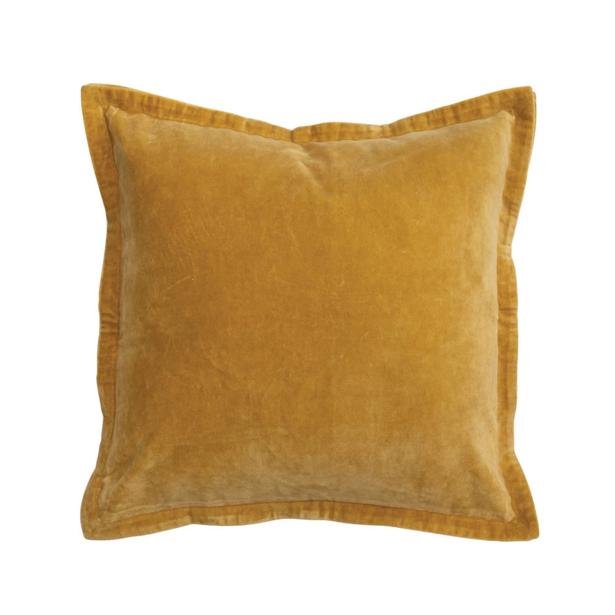 Buttercup Honey Cotton Velvet Pillow - 20 Inch - Holistic Habitat 