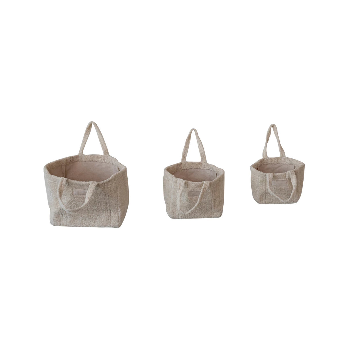 Cotton Terry Shopping Totes - Set of 3 - Holistic Habitat 