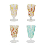 Confetti Stemmed Hand Blown Drinking Glasses - Set of 4 - Holistic Habitat 