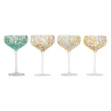 Confetti Hand Blown Glass Coupes - Set of 4 - Holistic Habitat 