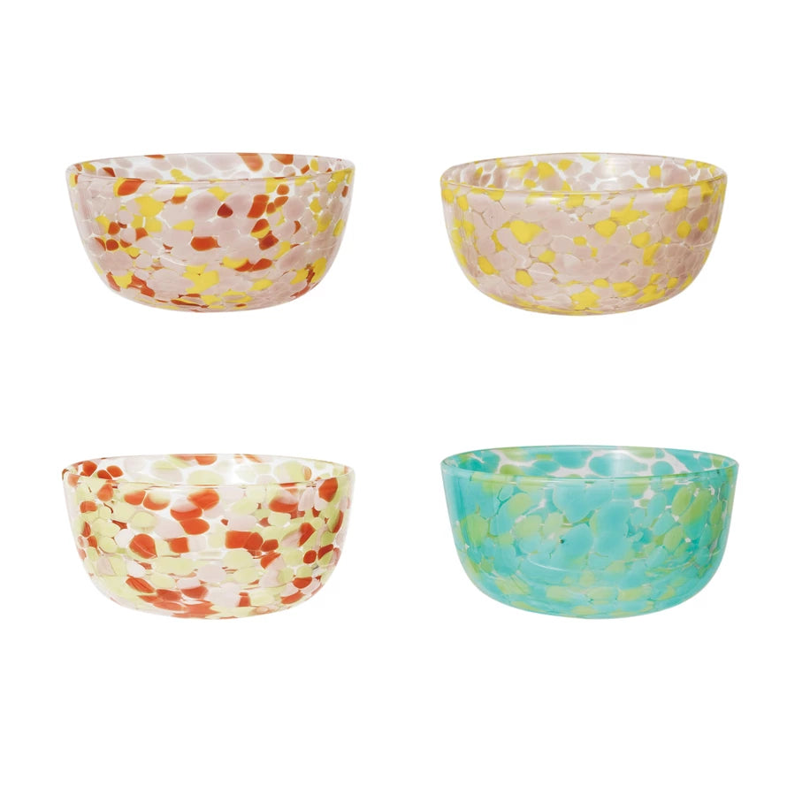 Confetti Hand Blown Glass Bowls - Set of 4 - Holistic Habitat 