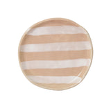 Almond Creme Striped Stoneware Plate - Holistic Habitat 