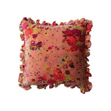 Velvet Rose Printed Cotton Ruffled Pillow - 20 Inch - Holistic Habitat 