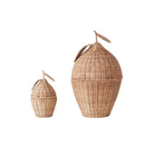 Pair of Pears Woven Rattan Baskets - Set of 2