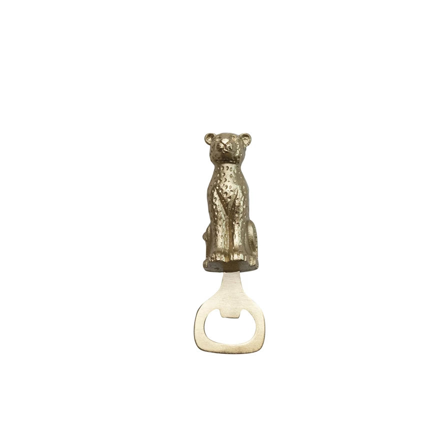 Gold Leopard Metal Bottle Opener