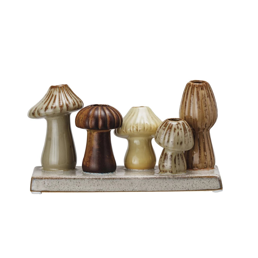 Mushroom Forest Stoneware Vase