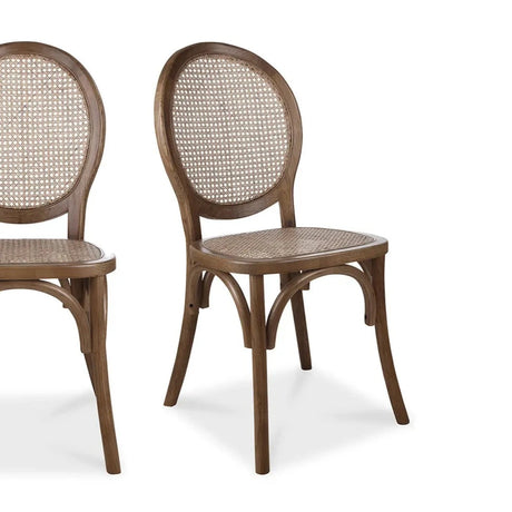 Ravi Set of Two Em & Caned Dining Chairs