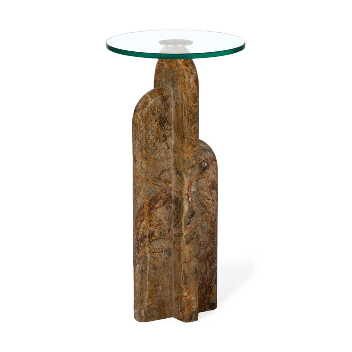 Deco Arches Brown Marble Drink Table - Holistic Habitat 